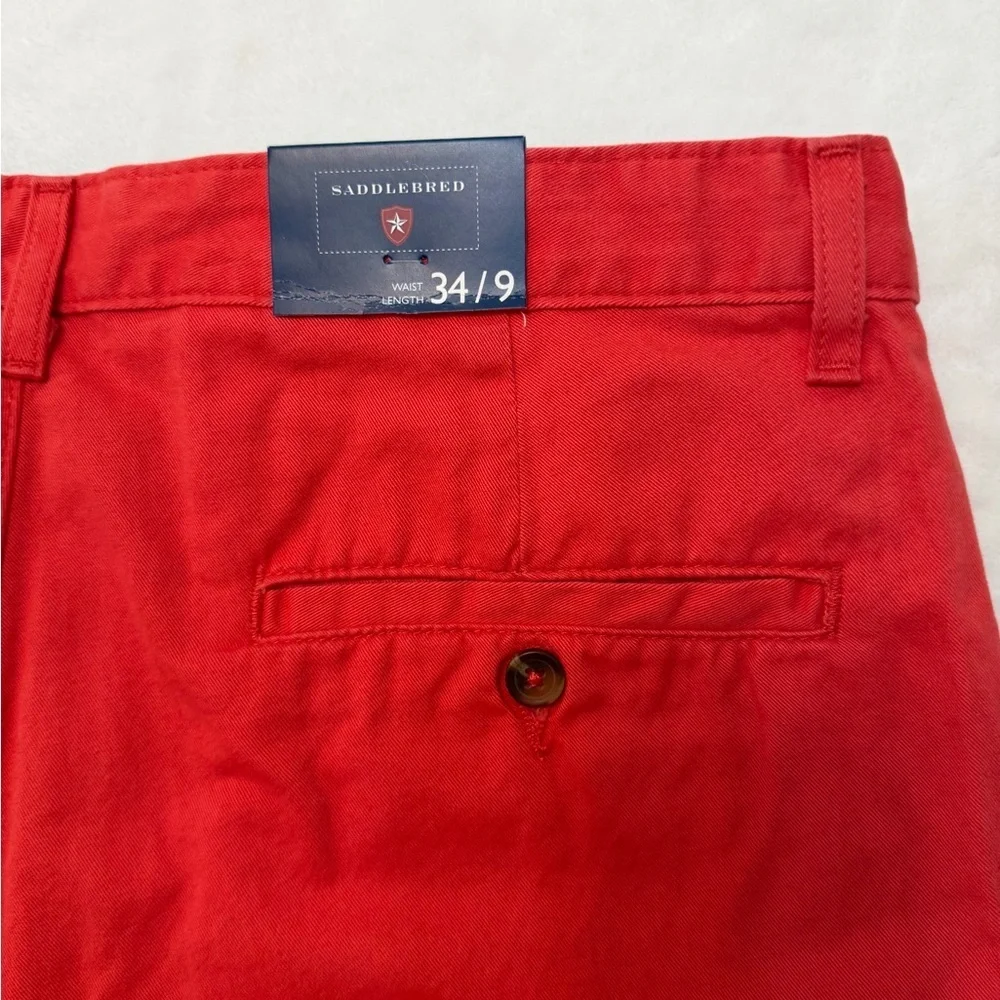 Saddlebred Mens Size 34 Bermuda Shorts Light Red Casual Pockets